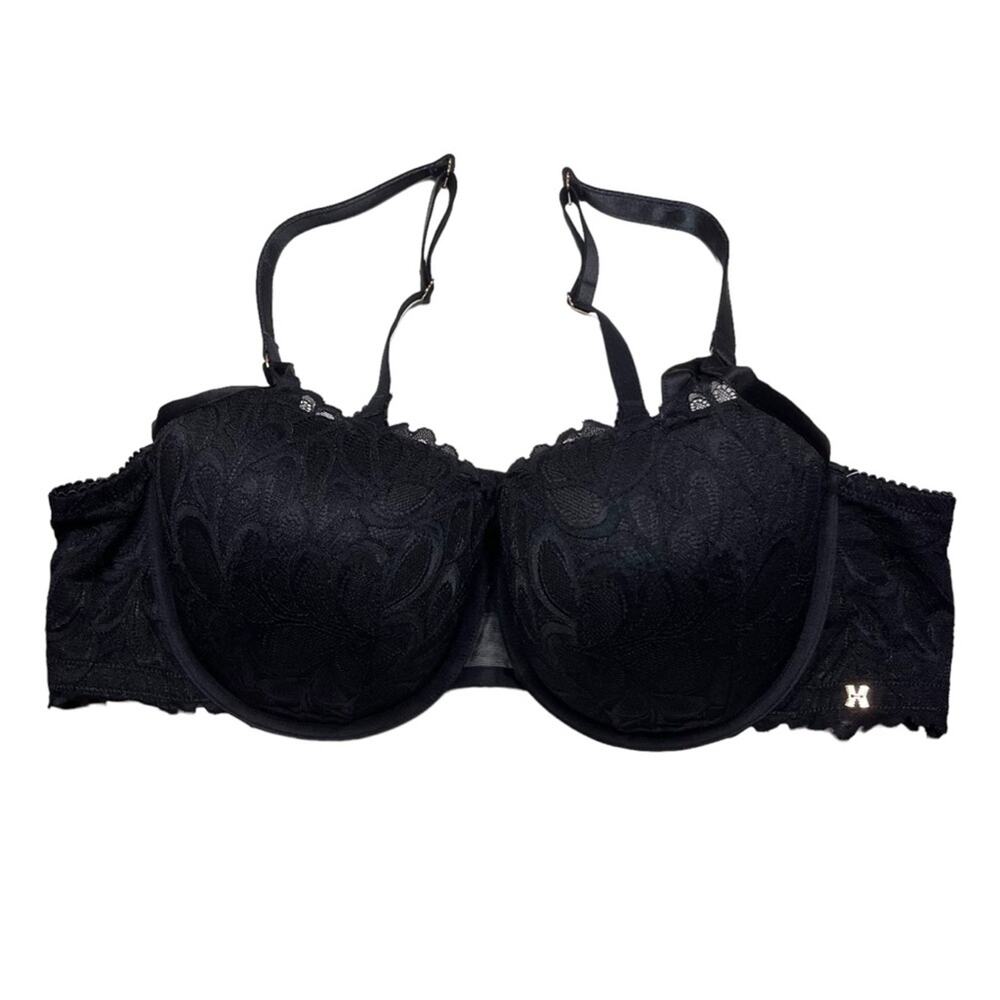 Savage X Fenty Savage Not Sorry Lightly Lined Lace Balconette Bra Black 40D